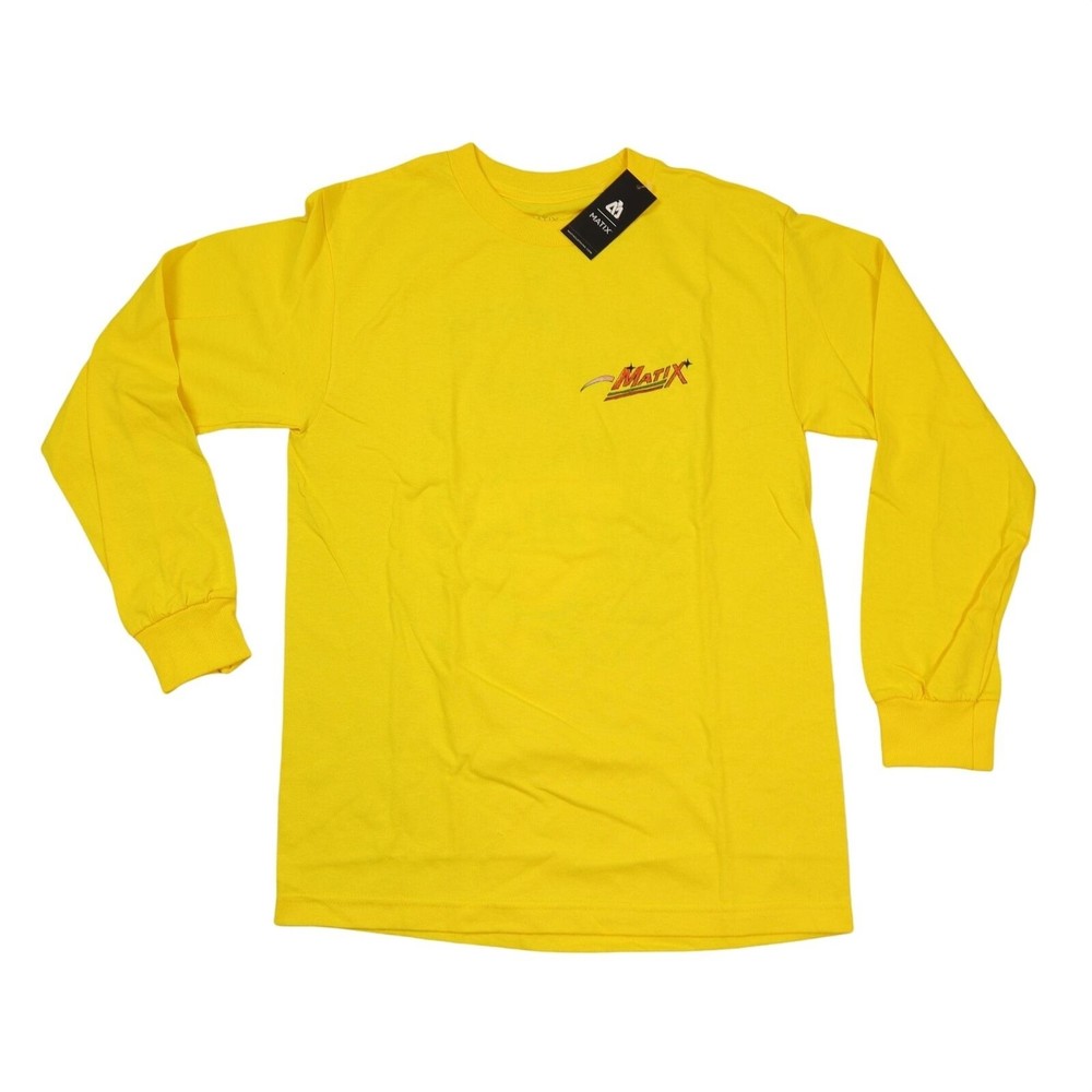 Matix skateboard t-shirt long sleeve / yellow color / matix back graphic tee